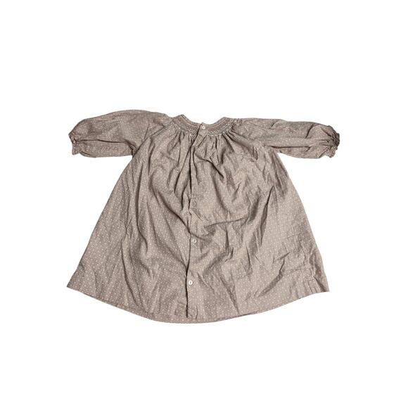 Dillards Edgehill Collection Beige Long Sleeve Smocked Full Skirt Buttons 4T - Picture 3 of 4